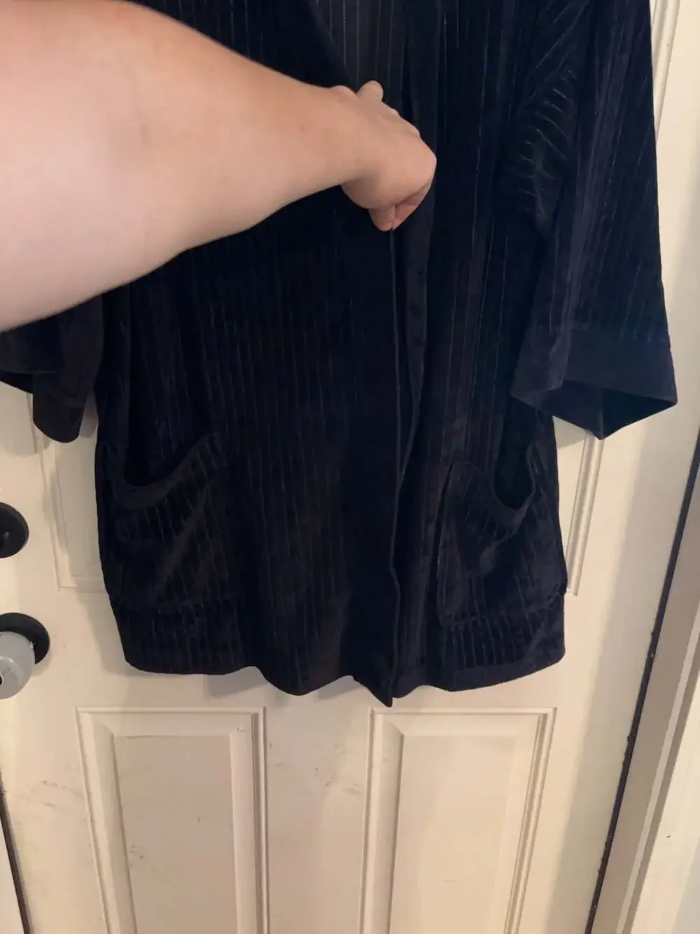 Vintage Christian Dior Monsieur Velour Pinstripe Robe One Size